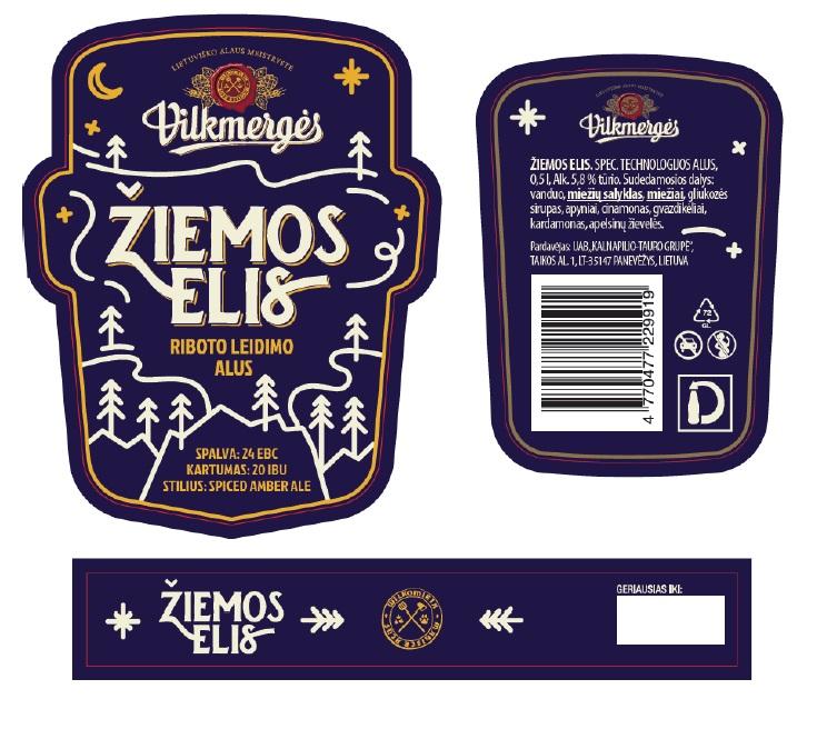 Prekės ženklas: Vilkmergės ŽIEMOS ELIS RIBOTO LEIDIMO ALUS